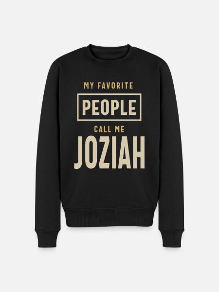 Joziah Personalized Name - Men's Premium Organic Jumper - black