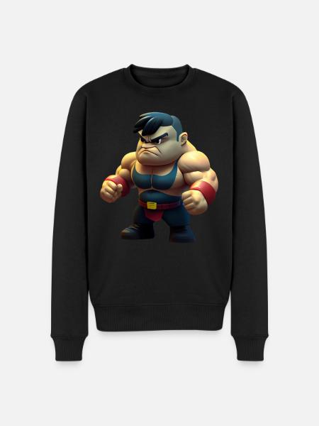 little muscular fighter - Men's Premium Organic Jumper - black