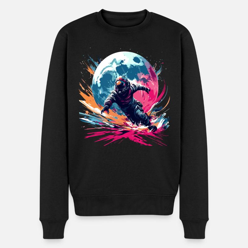 Astronaut Farbenfroh Mondläufer Astro Lauf - Männer Premium Bio Pullover - Schwarz