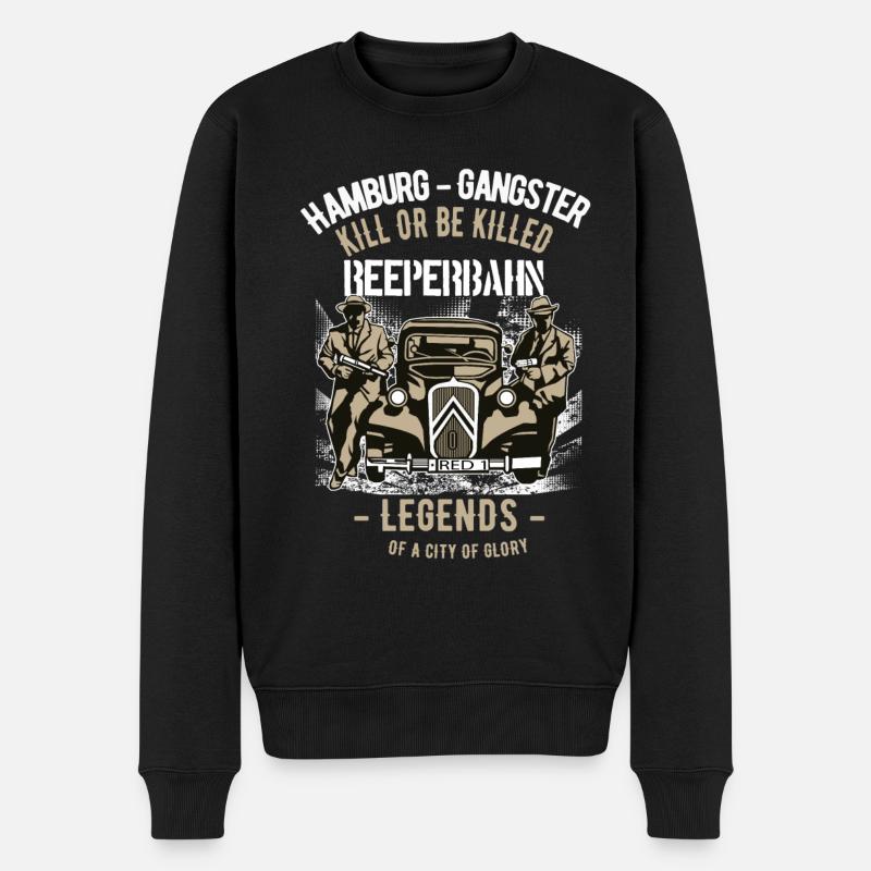 Hamburg Gangster - Männer Premium Bio Pullover - Schwarz