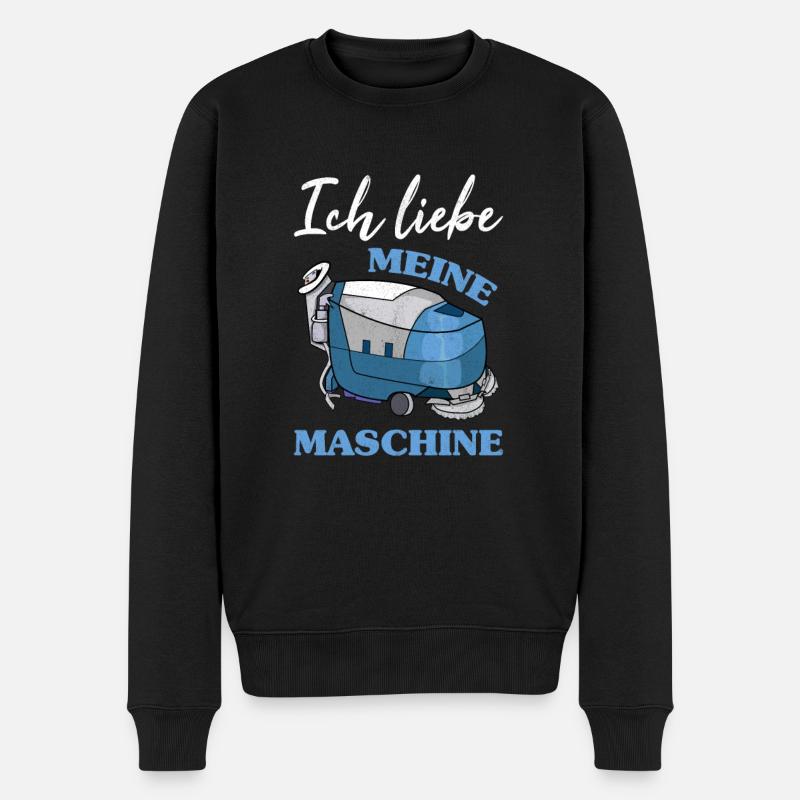 Putzmann Putzfrau Gebäudereiniger Putz Maschine - Männer Premium Bio Pullover - Schwarz