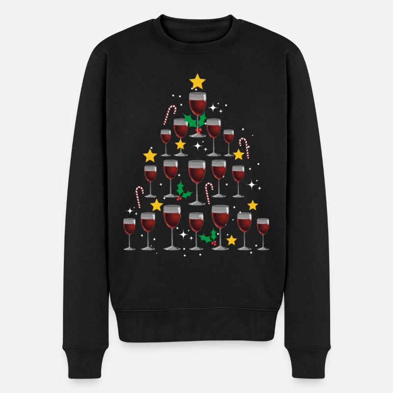 Wein Weihnachten. Weihnachtsgeschenk - Männer Premium Bio Pullover - Schwarz