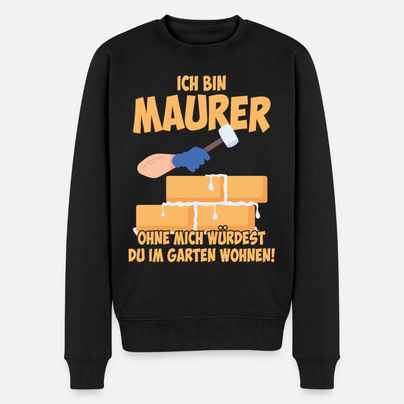 Maurer Beruf - Männer Premium Bio Pullover - Schwarz