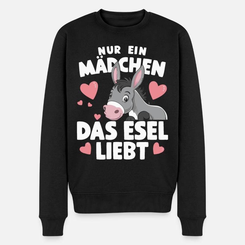 Esel Eselchen Maultier Muli - Männer Premium Bio Pullover - Schwarz