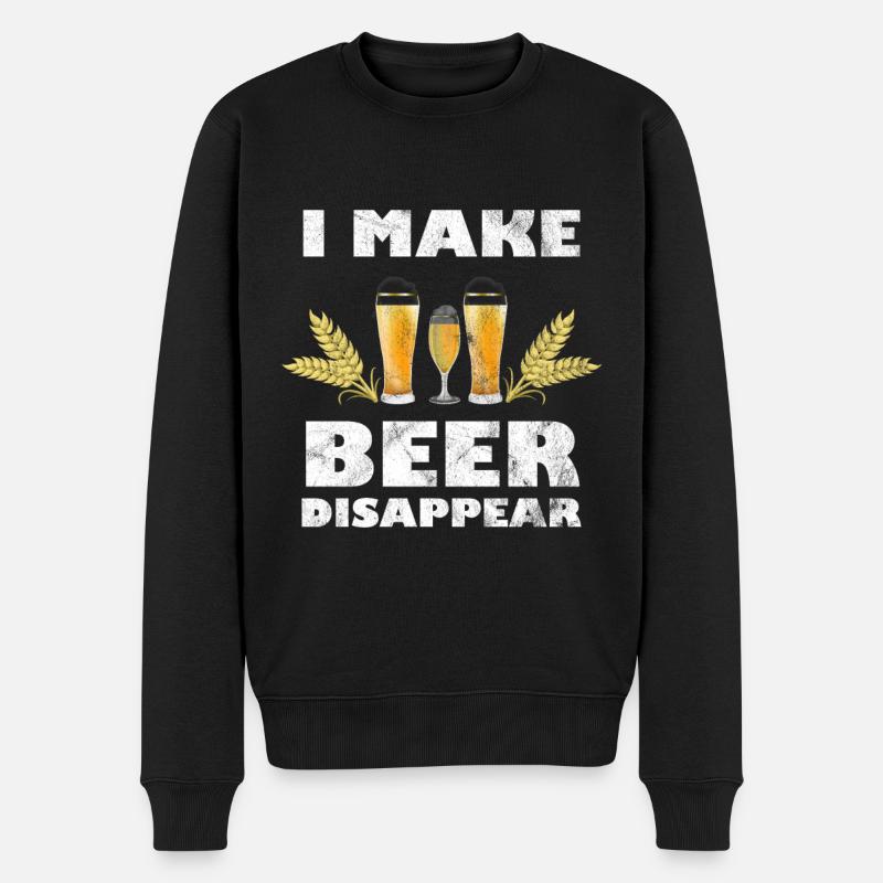 Bier lustiger BierSpruch mit Bier - Männer Premium Bio Pullover - Schwarz