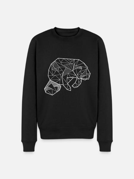 Sea cow polygon - Men's Premium Organic Jumper - black