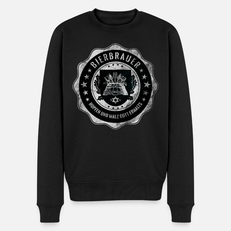Bierbrauer, Zunft, Handwerk, Wappen - Männer Premium Bio Pullover - Schwarz