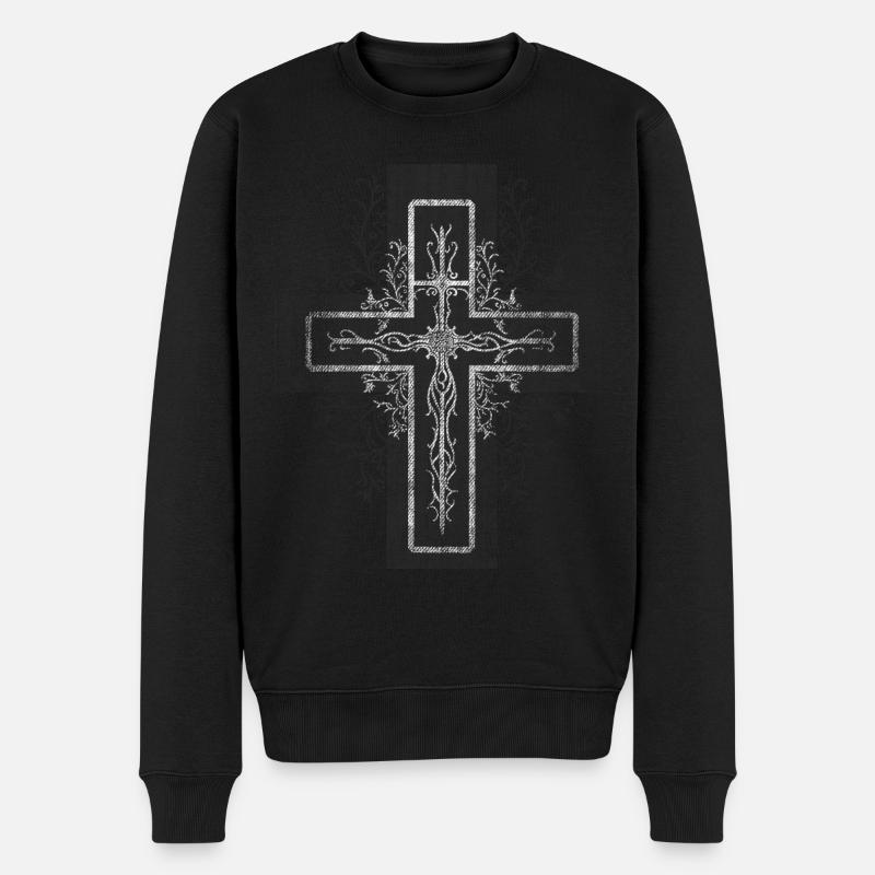 Croix Goth Dieu Gothique - Pull Premium bio Homme - noir