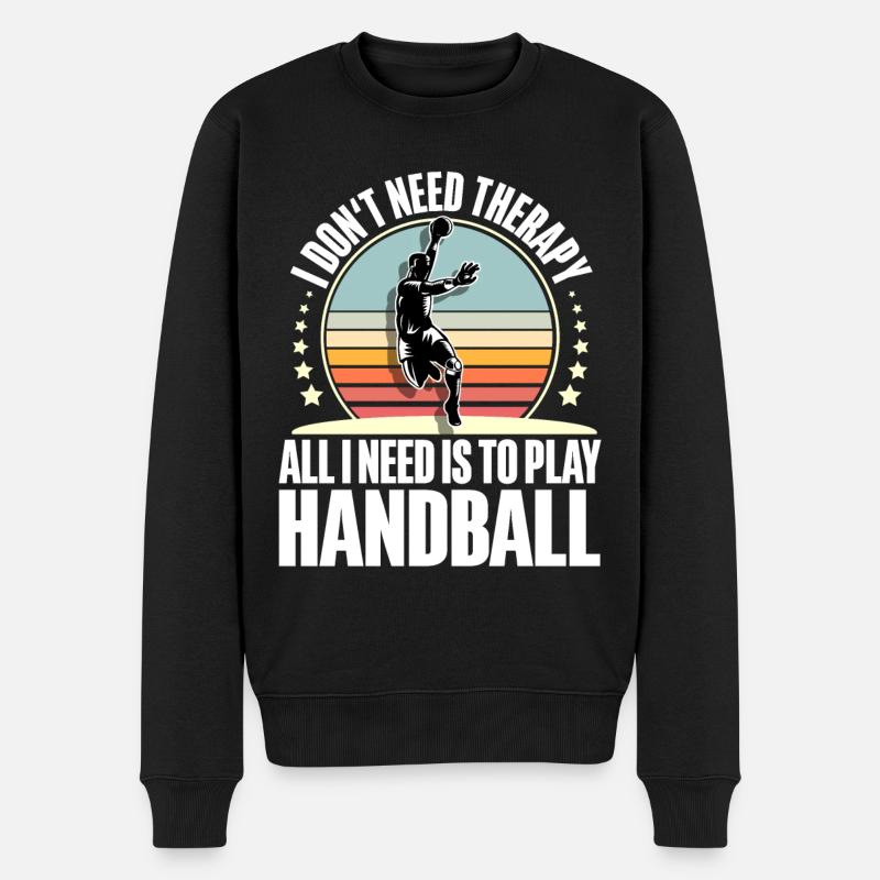 Handball Handballer - Männer Premium Bio Pullover - Schwarz