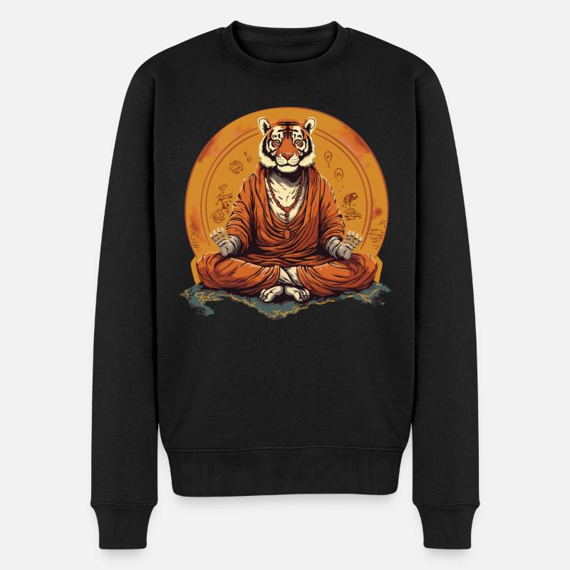 Bouddha tigre - Pull Premium bio Homme - noir