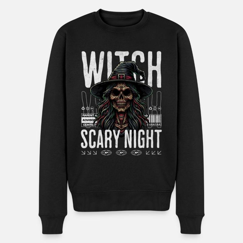 Witch Scary Night Halloween - Männer Premium Bio Pullover - Schwarz