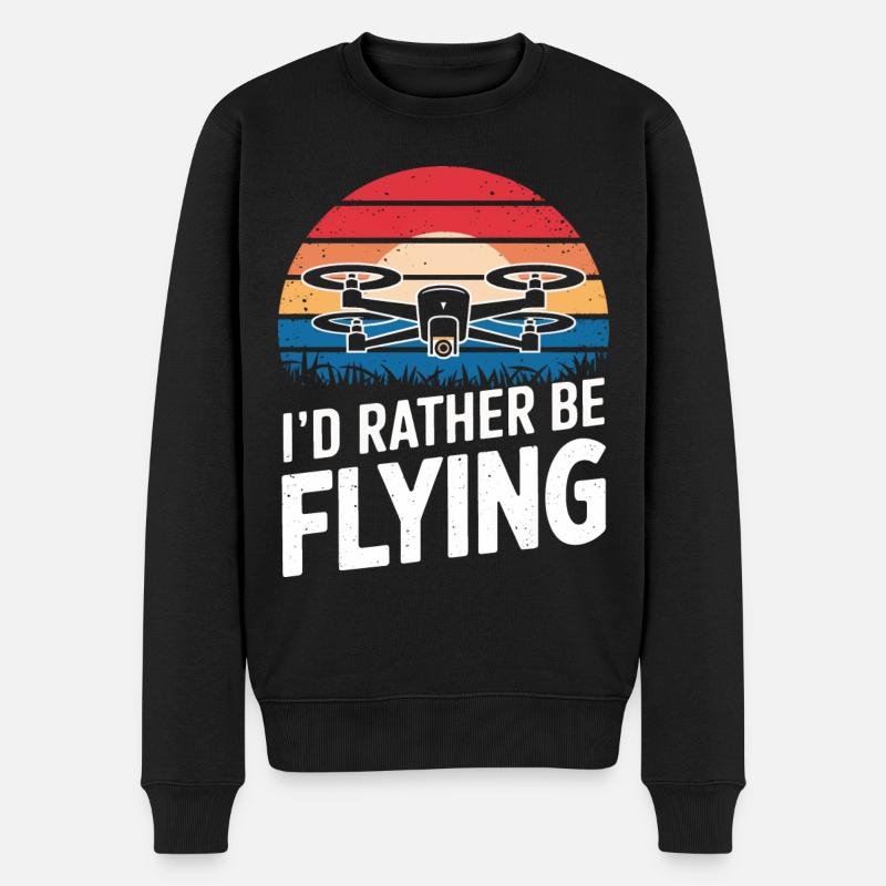 Dronen Pilot Quadrocopter Drone - Männer Premium Bio Pullover - Schwarz