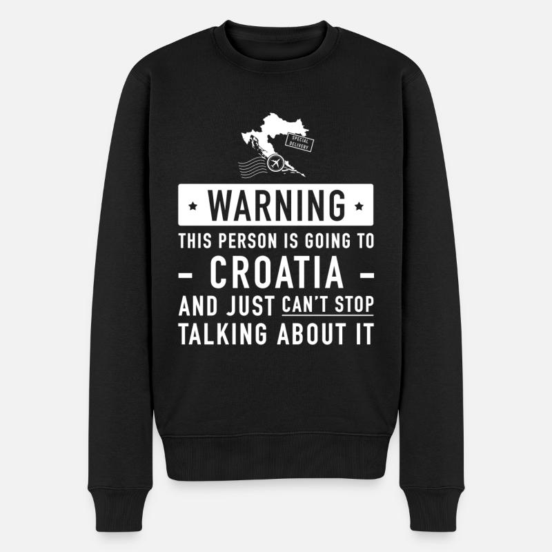cadeau de vacances d'origine Croatie - Pull Premium bio Homme - noir