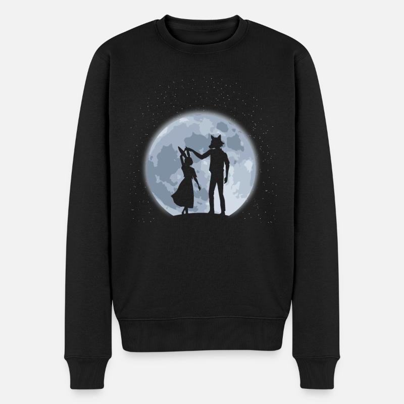 Bestien unter dem Mond - Männer Premium Bio Pullover - Schwarz