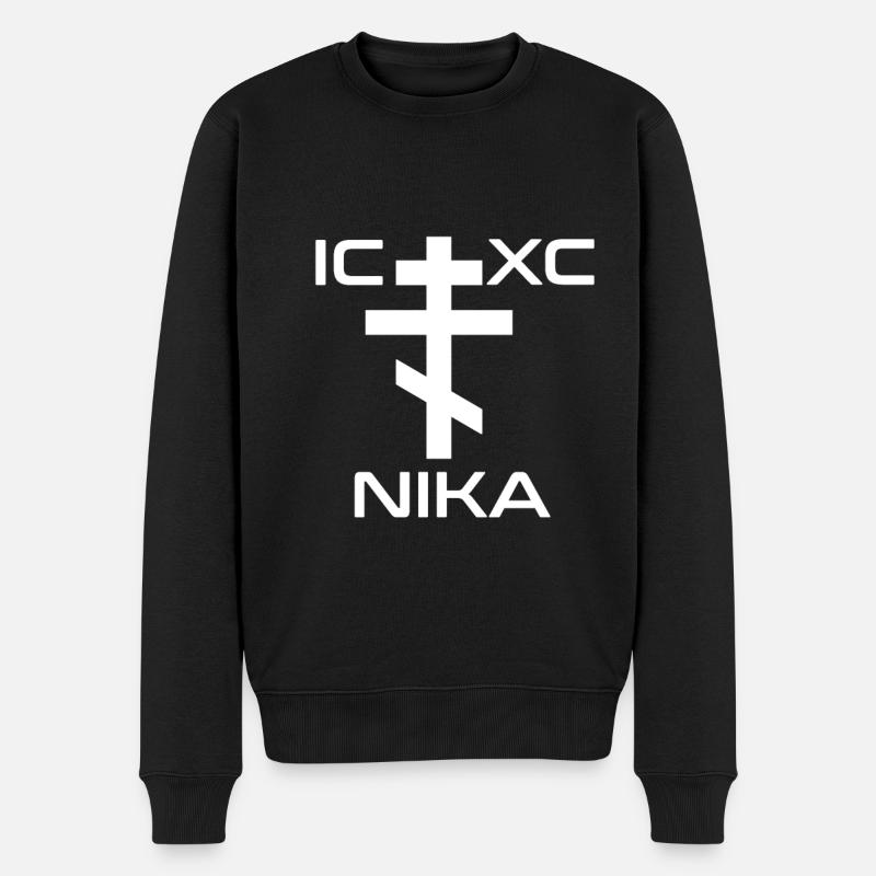 Orthodox Croix IC XC NIKA Serbie Cadeau De Christ - Pull Premium bio Homme - noir
