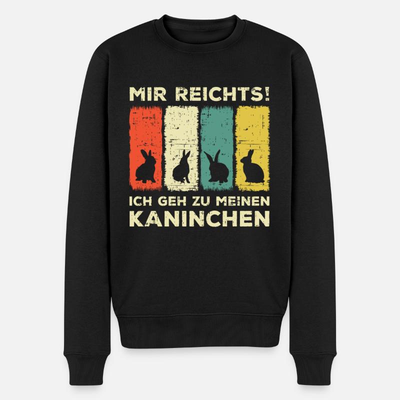 Mir reichts ich geh zu meinen Kaninchen Hase - Männer Premium Bio Pullover - Schwarz
