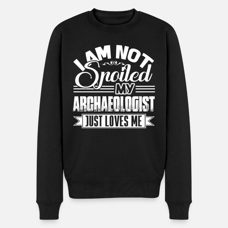 Mein Archäologe liebt mich einfach - Männer Premium Bio Pullover - Schwarz