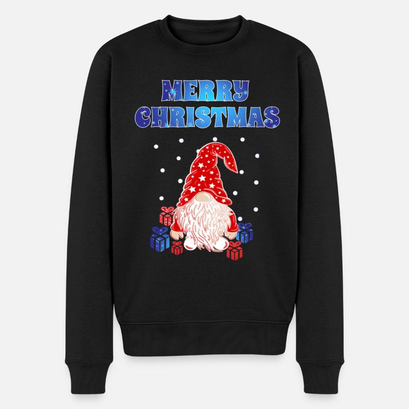 Christmas Gnome - Männer Premium Bio Pullover - Schwarz