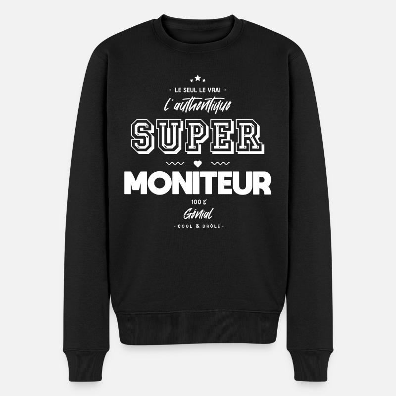 L authentique super moniteur génial - Pull Premium bio Homme - noir