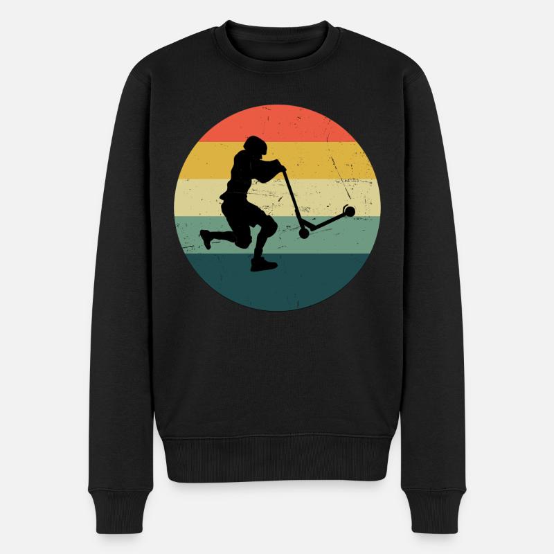 Scooter Tretroller Stunt Roller Stunt Scooter - Männer Premium Bio Pullover - Schwarz