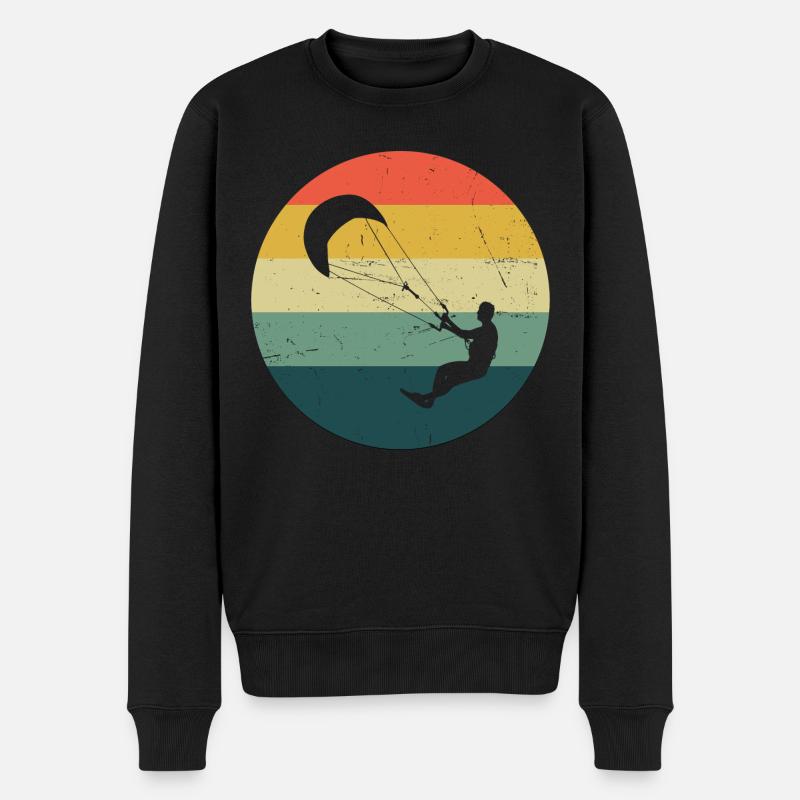 Damen Kitesurfen Kiten Herren Kitesurfing - Männer Premium Bio Pullover - Schwarz