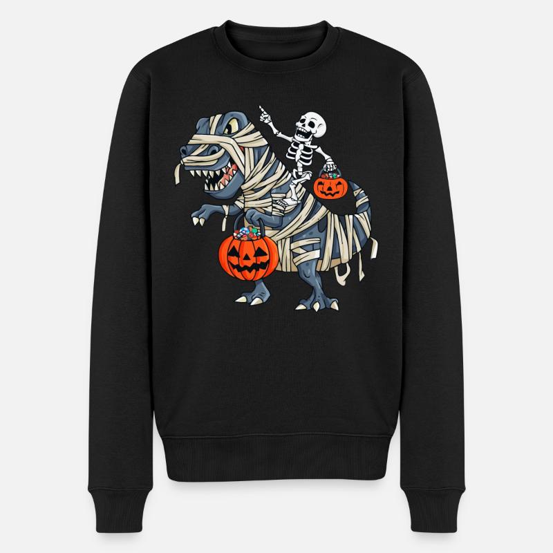 Squelette Équitation Maman Dinosaure - Pull Premium bio Homme - noir