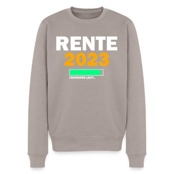 Rente 2023 Countdown Renteneintritt Ruhestand - Männer Premium Bio Pullover - Taupe - Vorne - Nico (187cm)