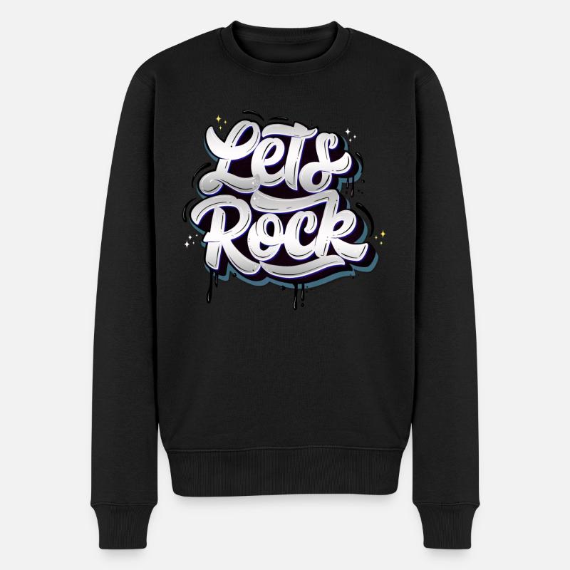 Let's Rock - Männer Premium Bio Pullover - Schwarz