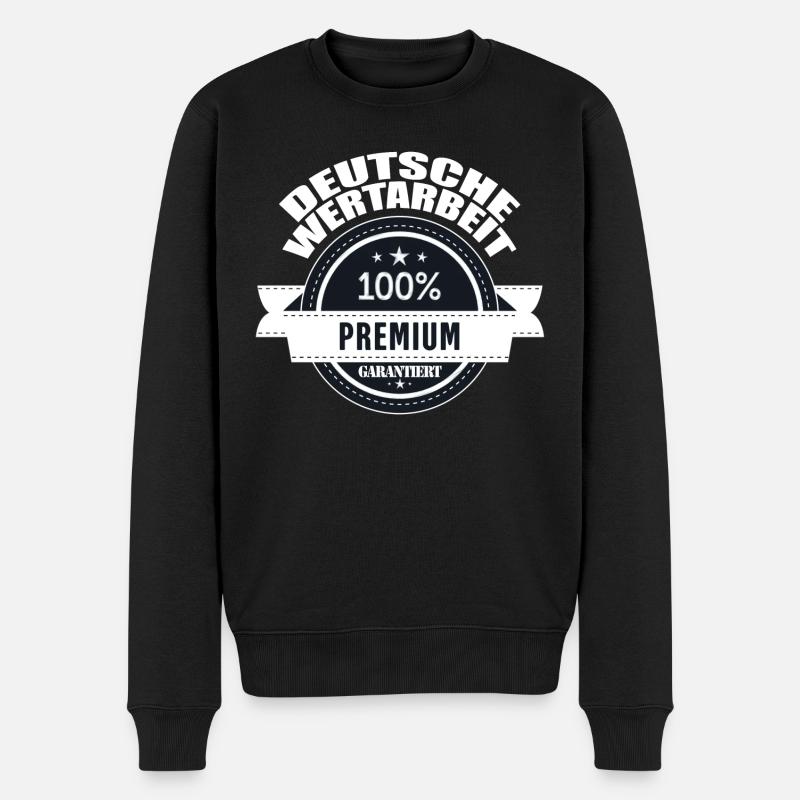 Deutsche Wertarbeit 100 % Premium Wimpel Männer - Männer Premium Bio Pullover - Schwarz
