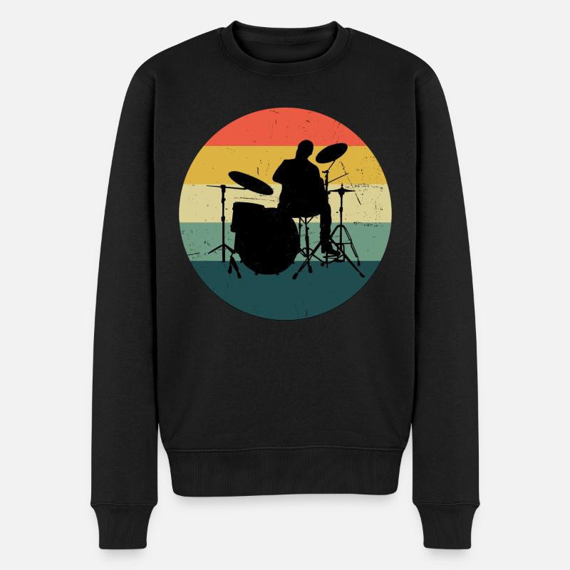 Schlagzeuger Schlagzeugspielen Schlagzeug - Männer Premium Bio Pullover - Schwarz