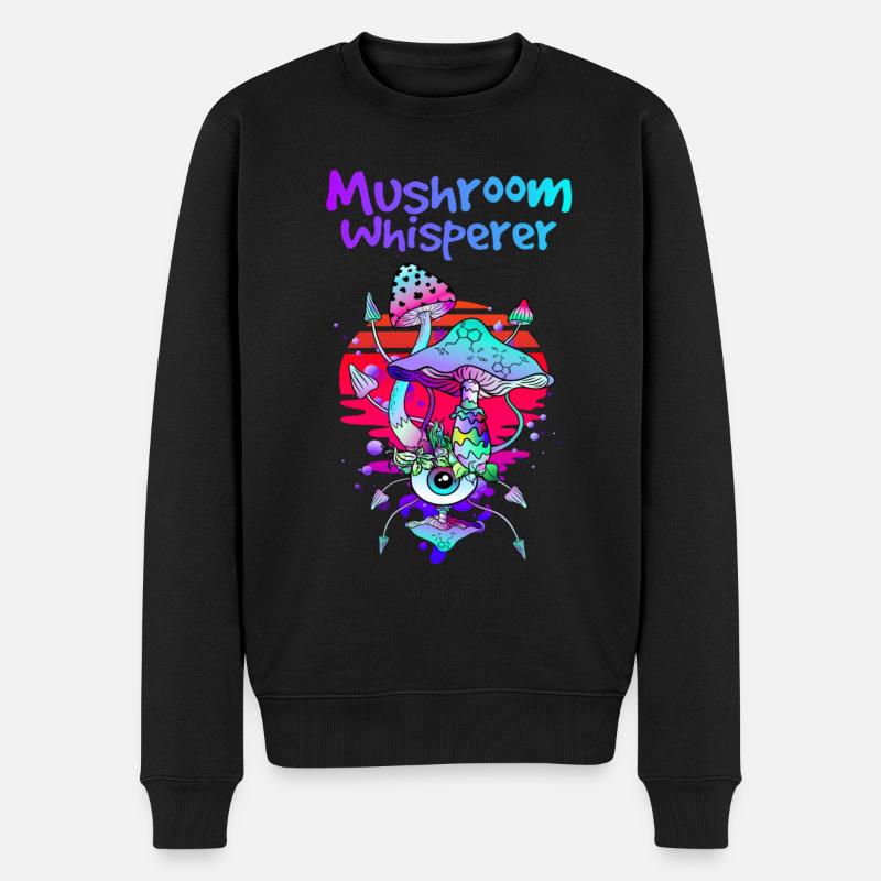 Mushroom Whisperer Zauberpilze - Männer Premium Bio Pullover - Schwarz