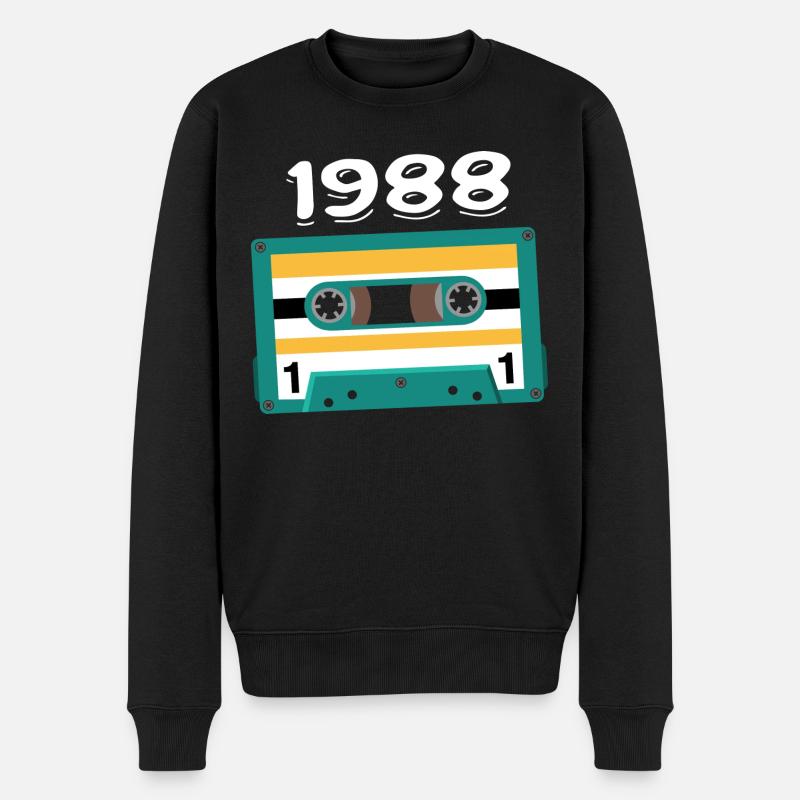 Cassette 1988 Vintage Anniversaire 1988 - Pull Premium bio Homme - noir