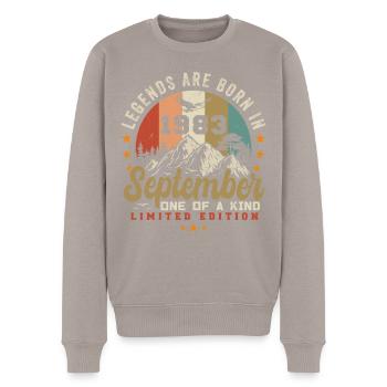 Septembre 1983, né en 1983 - Pull Premium bio Homme - taupe - Devant - Nico (187cm)