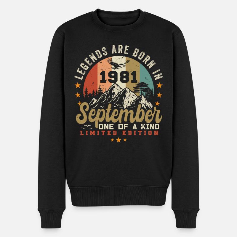 Septembre 1981, né en 1981 - Pull Premium bio Homme - noir