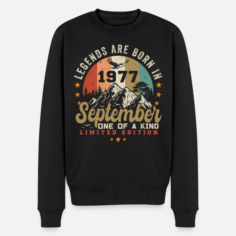 Septembre 1977, né en 1977 - Pull Premium bio Homme - noir