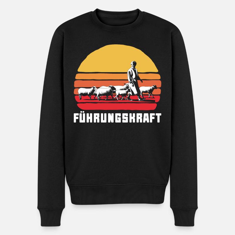 Führungskraft Schafe Hirte Geschenkidee Lustig - Männer Premium Bio Pullover - Schwarz
