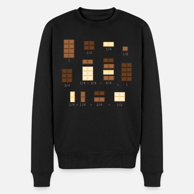 Schokolade Mathematik Bruchrechnen Lehrer Geschenk - Männer Premium Bio Pullover - Schwarz
