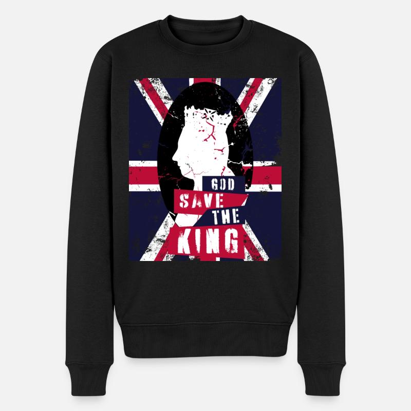 God save the King - Männer Premium Bio Pullover - Schwarz