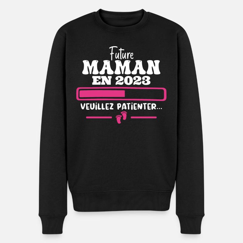 Future Maman 2023 Cadeau Nouvelle Naissance Maman - Pull Premium bio Homme - noir