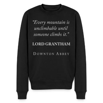 Downton Abbey Inspirational Lord Grantham Quote - Men's Premium Organic Jumper - black - Front - Nico (187cm)