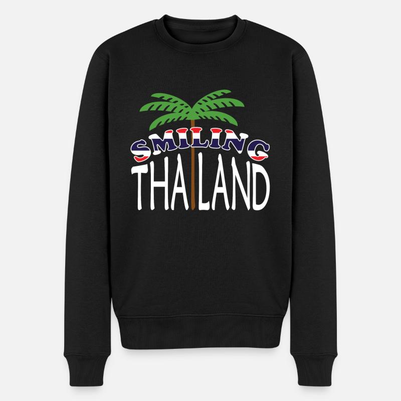 Smiling Thailand - Männer Premium Bio Pullover - Schwarz