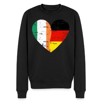 Irlande Allemagne Flag Heart - Pull Premium bio Homme - noir - Devant - Nico (187cm)
