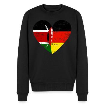 Kenya Allemagne Flag Heart - Pull Premium bio Homme - noir - Devant - Nico (187cm)