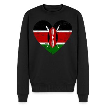 Cœur de drapeau du Kenya - Pull Premium bio Homme - noir - Devant - Nico (187cm)