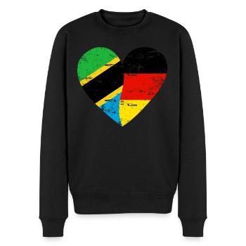 Tanzanie Allemagne Flag Heart - Pull Premium bio Homme - noir - Devant - Nico (187cm)