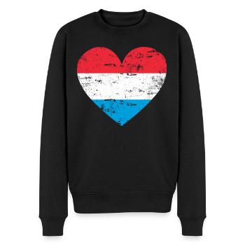 Cœur de drapeau luxembourgeois - Pull Premium bio Homme - noir - Devant - Nico (187cm)