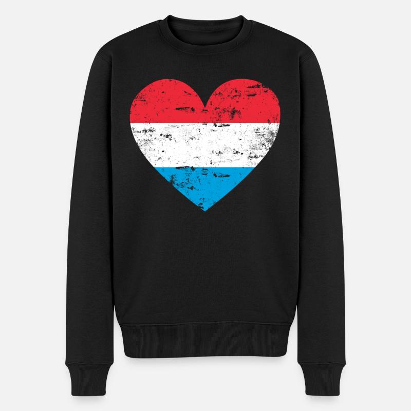 Cœur de drapeau luxembourgeois - Pull Premium bio Homme - noir