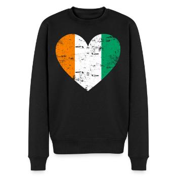 Cœur du drapeau de la Côte d’Ivoire - Pull Premium bio Homme - noir - Devant - Nico (187cm)