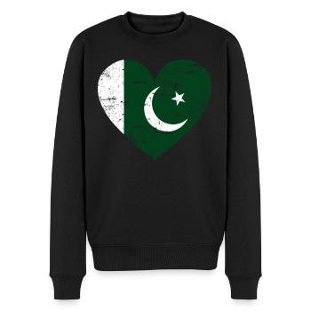 Cœur de drapeau du Pakistan - Pull Premium bio Homme - noir - Devant - Nico (187cm)