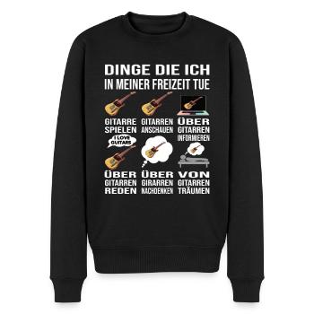 Gitarre Musiker Dinge in meiner Freizeit lustig - Männer Premium Bio Pullover - Schwarz - Vorne - Nico (187cm)